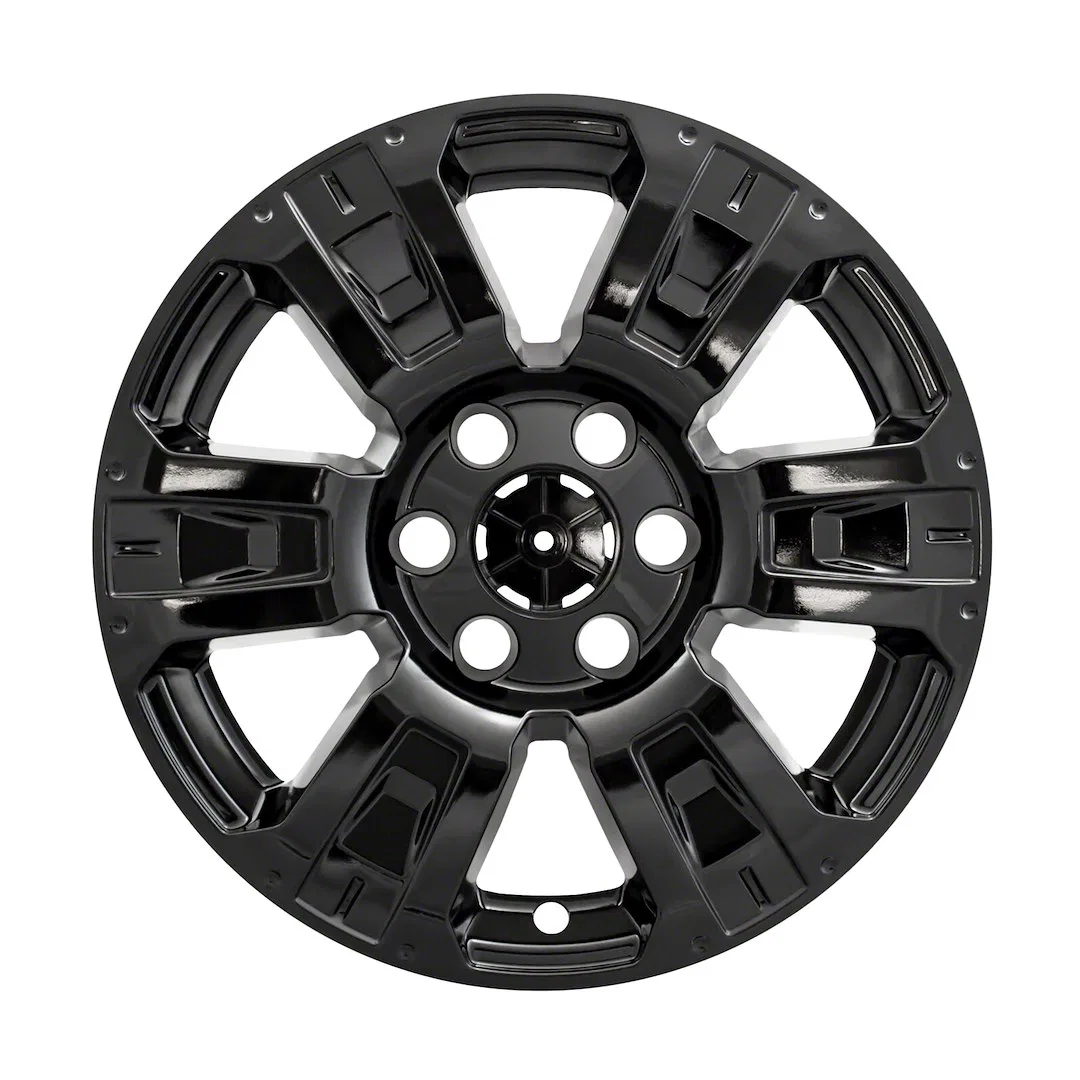 IWCIMP403BLK – COAST2COAST Wheel Skin, 18 Inch 6 Spokes Snap-On/Center Retention Painted Gloss Black ABS Plastic Set ...